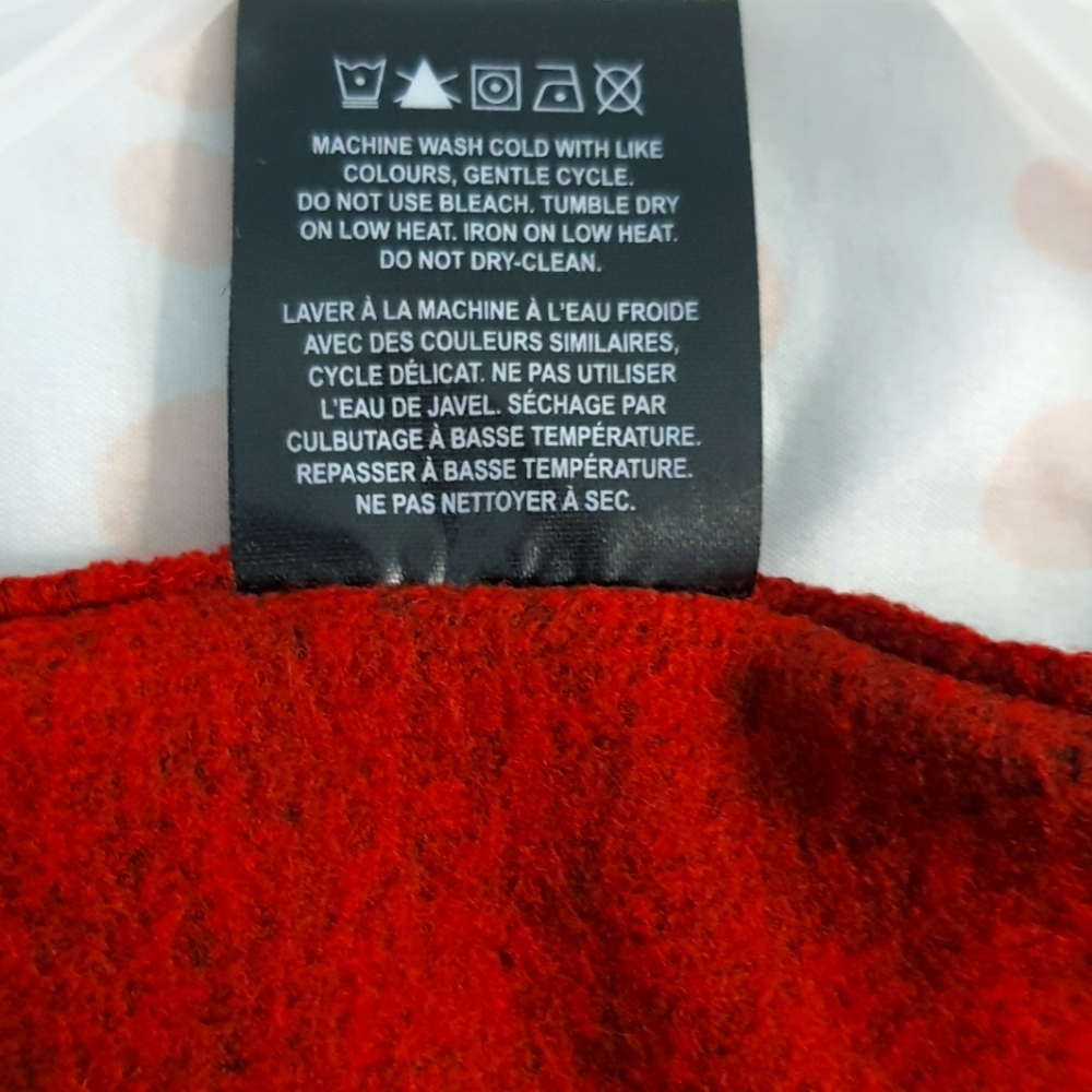 Men's Warm Fleece Pullover Crewneck Sweater L Red Cozy Winter Layer Canada - Picture 10 of 11